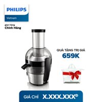 Máy ép trái cây Philips HR1863/20 (Đen) - Hàng phân phối chính hãng - Ca chứa nước ép lớn: 0.8L - Công nghệ Quick Clean cho phép vệ sinh máy nhanh chóng dễ dàng LazadaMall