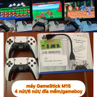 Máy game 4 nút điện tử 6 nút sega Gamestick M15 mini hdmi tích hợp 10000 trò người rừng cảnh sát đường phố ,mario ăn nấm