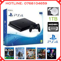 Máy game Ps4 Slim hack 1TB (game theo yêu cầu) - Playstation 4, Fw 11.0
