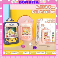 Máy gắp thú bông cho bé kèm 10 bóng 10 gấu bông có đèn và nhạc