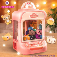 Máy Gắp Thú Bông Mini Có Nhạc Và Đèn Cho Bé. Tặng Kèm Gấu Bông Cho Bé
