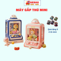 Máy Gắp Thú Mini Cho Bé Máy Gắp Gấu Bông Mini Có Sẵn Gấu, 2 Màu Xanh Hồng BS0026