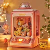 Máy Gắp Thú Mini Kèm 10 Thú Bông Và 10 Bóng Cho Bé Có Đèn Nhạc, Quà Tặng Sinh Nhật Cho Bé
