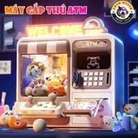 Máy Gắp Thú Mini Kích Thước Lớn Kiêm Két ATM Tiết Kiệm Cho Bé Có Nhạc, Đèn Tặng Kèm Nhiều Thú Bông Và Xu Đếm Thời Gian