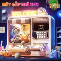 Máy Gắp Thú Mini Kiêm Két Sắt ATM Đút Tiền Tiết Kiệm Cho Bé Có Nhạc,Đèn Nháy Sử Dụng Quét Mặt Và Giọng Nói Để Mở Khóa