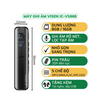 Máy ghi âm mini IC-VISEN 668 16GB Siêu cao cấp, Ghi âm 72h, Thu âm rõ, Lọc âm tốt, Chính hãng bảo hành 12 Tháng Đổi mới