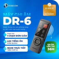 Máy ghi âm mini lọc tiếng ồn chuyên dụng DR6 Doscom – Thiết bị ghi âm cầm tay, bảo hành 12 tháng, 1 đổi 1 trong 30 ngày