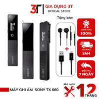 Máy ghi âm SONY TX-660 thiết kế nhỏ gọn dung lượng 16GB  ,tính năng sạc nhanh 3 phút ghi âm 60 phút Bảo Hành 12 Tháng