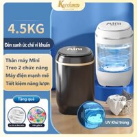 máy giặt 4.5kg - máy giặt mini cho bé, giặt giày quần áo vắt , tia UV , hẹn giờ - bảo hành 10 tháng