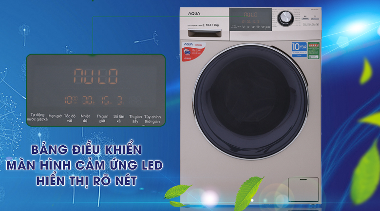 Máy giặt sấy Aqua Inverter 10.5 kg AQD-DH1050C
