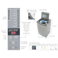 Máy giặt Aqua cửa trên 8kg  AQW-KS80GT S