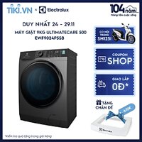 Máy giặt cửa trước Electrolux 9kg UltimateCare 500 - EWF9024P5SB - Giặt hơi nước sạch sâu, không cặn giặt tẩy, diệt vi khuẩn, giảm dị ứng, tiết kiệm điện năng [Hàng chính hãng]