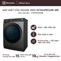 Máy Giặt Cửa Trước Electrolux 10kg UltimateCare 500 - EWF1024P5SB - Giặt hơi nước diệt 99.9 vi khuẩn, không cặn giặt tẩy, tiết kiệm điện hơn 50 Hàng Chính Hãng