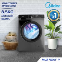 Máy Giặt Cửa Trước Midea MFK85-1401 8.5kg (Trắng/Xám Bạc) - Dòng cao cấp - Tính năng diệt khuẩn đến 99% - 14 Chế Độ Giặt bảo vệ quần áo và sức khỏe của bạn - Hàng chính hãng - Bảo hành 2 năm LazadaMall