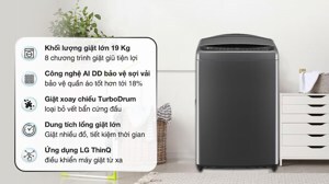 Máy giặt LG Inverter 19 kg TV2519DV7B