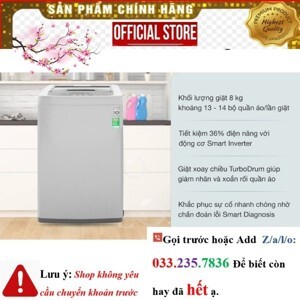 Máy giặt LG Inverter 8 kg T2108VSPM2
