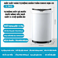 Máy giặt mini Chigo-QB35 tự động hoàn toàn giặt 4.5kg quần áo lồng giặt thép không gỉ siêu bền - Bh 1 năm