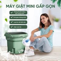 Máy giặt mini gấp gọn, máy giặt đồ lót, tất vớ, giặt đồ cho bé có chức năng Diệt Khuẩn, dung tích 6L tự vắt khô