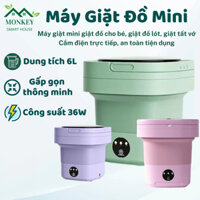 Máy giặt mini gấp gọn, máy giặt đồ lót, tất vớ, giặt đồ cho bé dung tích 6L tự vắt khô khử khuẩn