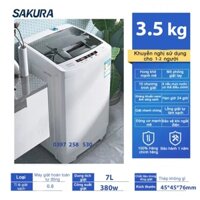Máy giặt mini SAKURA cho bé và sinh viên khử khuẩn bằng ánh sáng xanh tự động 100% giặt vắt sả tiết kiệm điện BH 12tháng