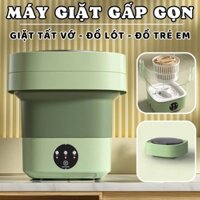 Máy Giặt Mini Tự Động Gấp Gọn - Máy Giặt Đồ Lót Tất Vớ Giặt Đồ Cho Bé Dung Tích 6L Tự Vắt Khô Khử Khuẩn Tiện Dụng