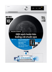 Máy giặt Samsung 10kg WW10DB7U34GWSV Bespoke AI™ – Giặt hơi nước Hygiene Steam, Màu Trắng