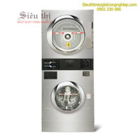 Máy giặt sấy chồng tầng bỏ xu 13kg dùng điện Cleantech SXTH-130FDT