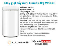 Máy giặt sấy mini Lumias 3kg WS030