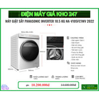 MÁY GIẶT SẤY PANASONIC INVERTER 10.5 KG NA-V105FC1WV 2022