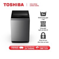 Máy giặt Toshiba 7Kg AW-L805AV(SG) - Chức năng tự cân chỉnh tiết kiệm nước - Hàng chính hãng bảo hành 2 năm