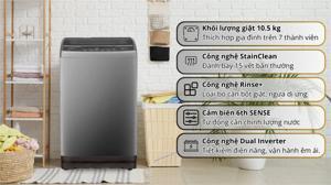 Máy giặt Whirlpool Inverter 10.5 kg VWVD10502FG