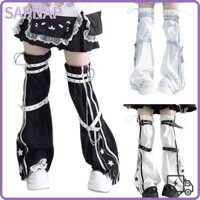 Máy giữ ấm chân SAPNAP, Máy kéo chân Harajuku Punk, Thiết kế Khóa da có thể điều chỉnh Y2k Gothic có khóa dây đeo chân