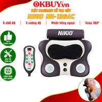 Máy Gối Massage Đấm Bóp Cổ Vai Gáy Nikio NK-136AC - Con Lăn 3D Xoa Bóp Chuyên Sâu Kết Hợp Hồng Ngoại Trị Liệu Đau Mỏi Cổ, Hỗ Trợ Mát Xa Lưng - NK-136AC