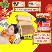 Máy Gối Massage Hồng Ngoại Chính Hãng, Máy Massage cổ vai gáy, đệm massage toàn thân phiên bản 8d 20 bi cao cấp.