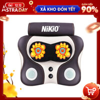 Máy gối massage xoa bóp cổ vai gáy pin sạc Nikio NK-136DC - Kết hợp đấm bóp lưng thế hệ mới