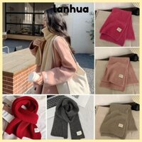 Máy hâm nóng cổ giữ nhiệt LANHUA, Khăn quàng cổ chống gió dành cho nữ, Khăn quàng cổ dài mềm mại màu trơn dày