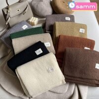 Máy hâm nóng cổ nhiệt SAMM, Khăn dệt kim nữ chống gió dày, Khăn quàng cổ màu trơn mềm mại
