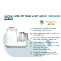 Máy hâm sữa tiệt trùng sấy khô 3 in 1 Moazbebe MB018