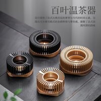 Máy hâm trà phong cách Nhật Bản Máy hâm trà bằng gỗ nguyên khối Bộ trà Kung Fu Ấm trà Đế sưởi nến Lò nướng xung quanh Ấm trà ấm hơn