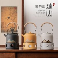 Máy hâm trà Yuanshan [Huayun] Bộ đồ đá vẽ tay bằng tay phong cách Nhật Bản Máy hâm trà Kung Fu Bộ nến Đế sưởi ấm Giữ ấm