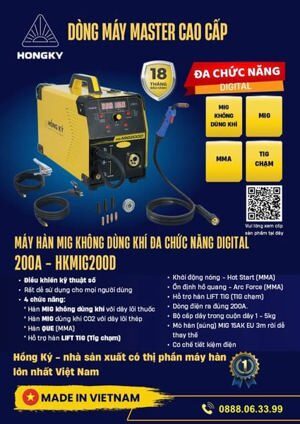 Máy hàn đa chức năng MIG HKMIG200D Hồng Ký
