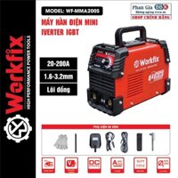 Máy hàn điện mini WORKFIX WF-MMA200S, INVERTER IGBT, Lõi đồng, Hàn que 1.6-3.2mm