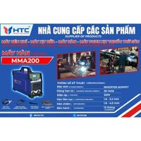 Máy hàn điện tử hàn que 200A, INVERTER MOSFET hiệu HTC, MMA-200