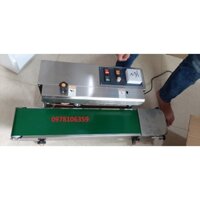 Máy hàn miệng túi liên tục, máy ép miệng túi thực phẩm FR900 inox, máy hàn túi PP/PA