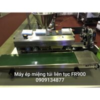 máy hàn miệng túi liên tục FR900 inox, máy hàn miệng bao bì gia công, máy hàn miệng túi nhôm, túi bạc