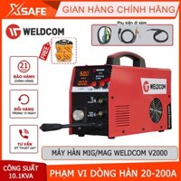 Máy hàn mig Weldcom V2000 đa chức năng hàn mig, tig, que, mối hàn đẹp ngấu sâu, dễ làm sạch xỉ sau khi hàn - chính hãng