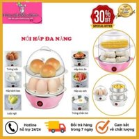 Máy Hấp Bánh, Luộc Trứng, Hấp Thực Phẩm 2 Tầng Mini Egg, Siêu Tiện Dụng Cho Nhà Bếp, Bảo Hành 12 Tháng