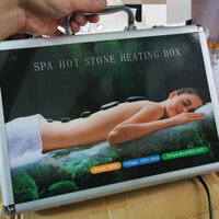 Máy Hấp Đá Nóng Massage Cắm Điện Kèm Bộ 16 Viên Đá Nóng Cao Cấp, Đá Nóng Massage Body Kèm Hộp