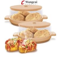 Máy hấp nướng khoai tây WANCGAI, Hộp khoai tây nướng thịt xông khói bằng lò vi sóng chịu nhiệt, tiện ích nhà bếp kín khí Hộp đựng bánh có thể tái sử dụng Nồi khoai tây tại nhà