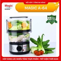 Máy Hấp Thực Phẩm Magic Korea A64 | Dung Tích Chứa 5L | Thiết Kế 2 Tầng Riêng Biệt | Công Suất 500W | Vừa Con Gà 1.2kg